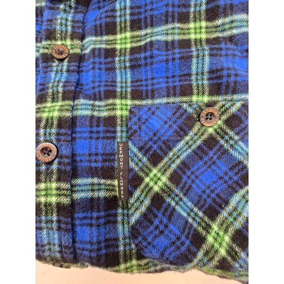 The Vermont Flannel Co. X-Small Plaid Shirt Blue & Green Mens Button Down - Picture 8 of 8